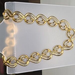 Gold Tone Double Linked Necklace